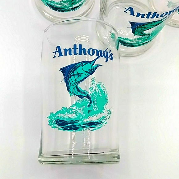 4 Anthony’s Seafood Grotto Marlin Glasses, San Diego Port Vintage - Picture 2 of 6